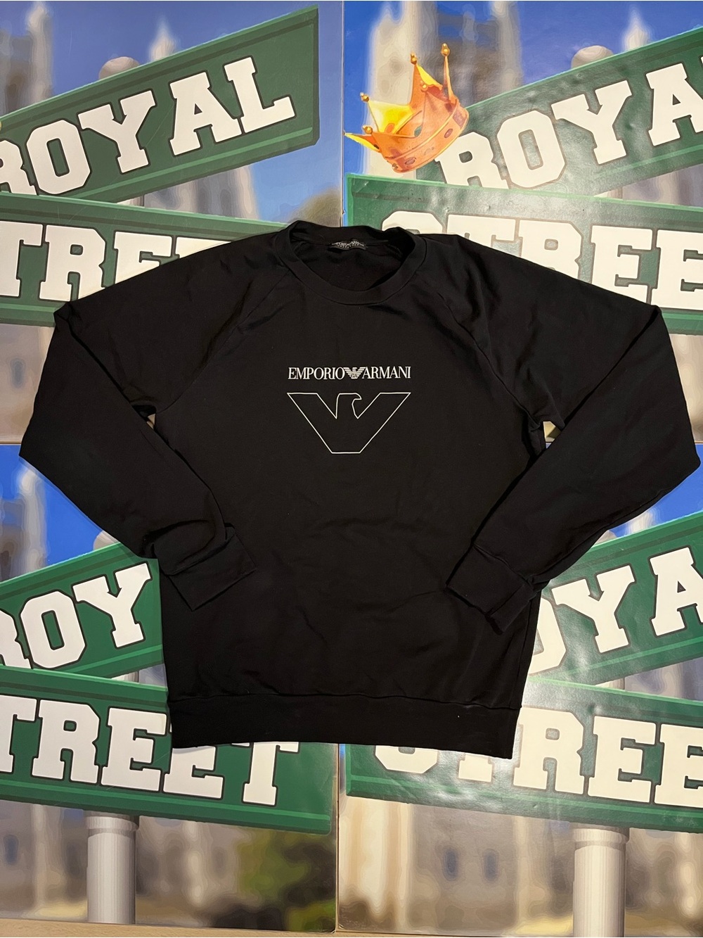 Emporio Armani Men's Black Logo Longsleeve